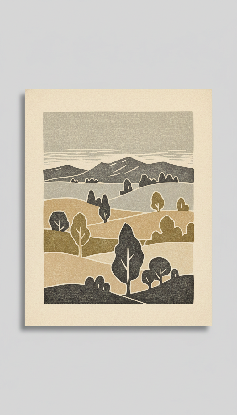 Abstract Landscape on Fine Art Paper