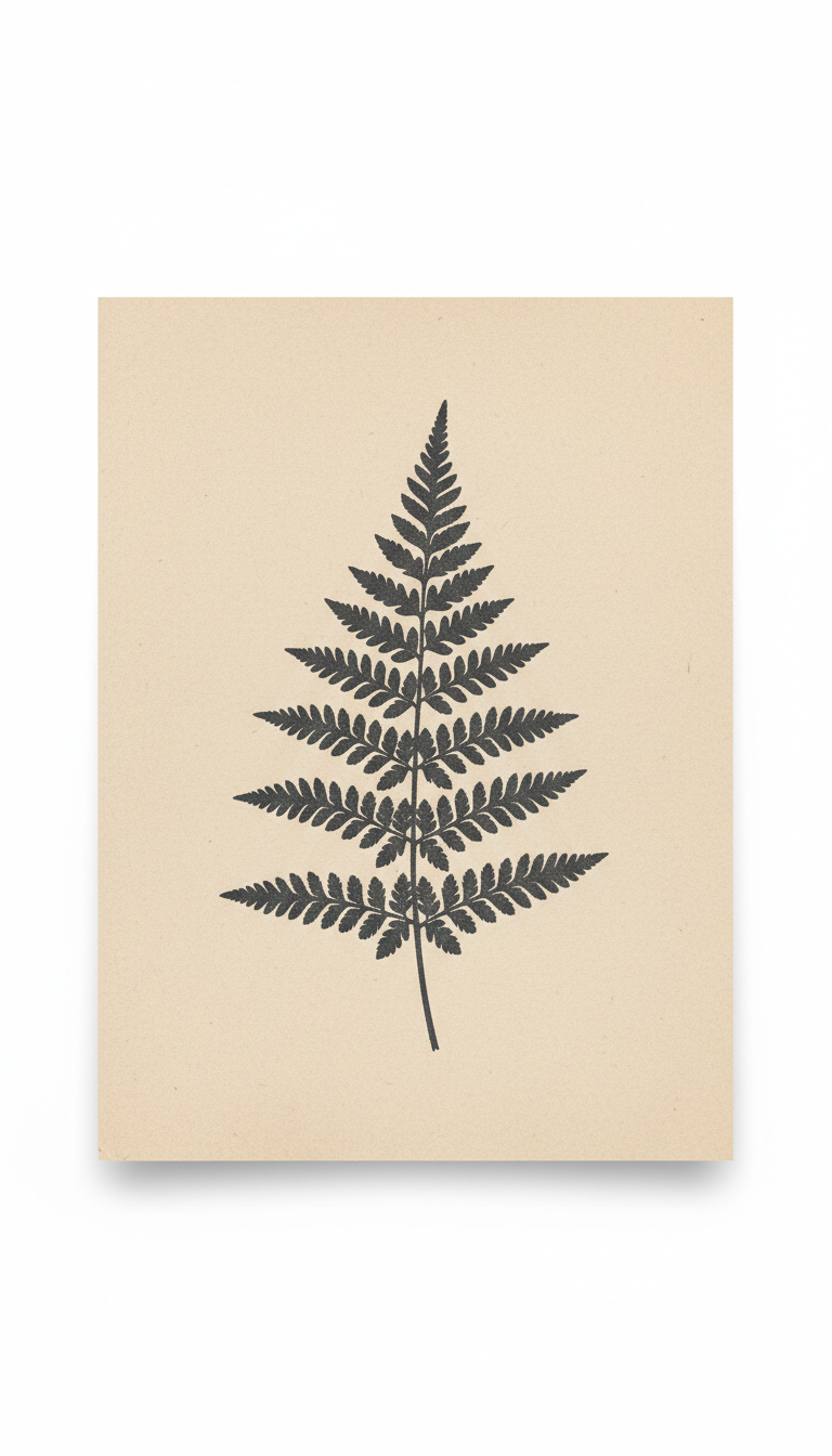 Botanical Silhouette on Textured Paper